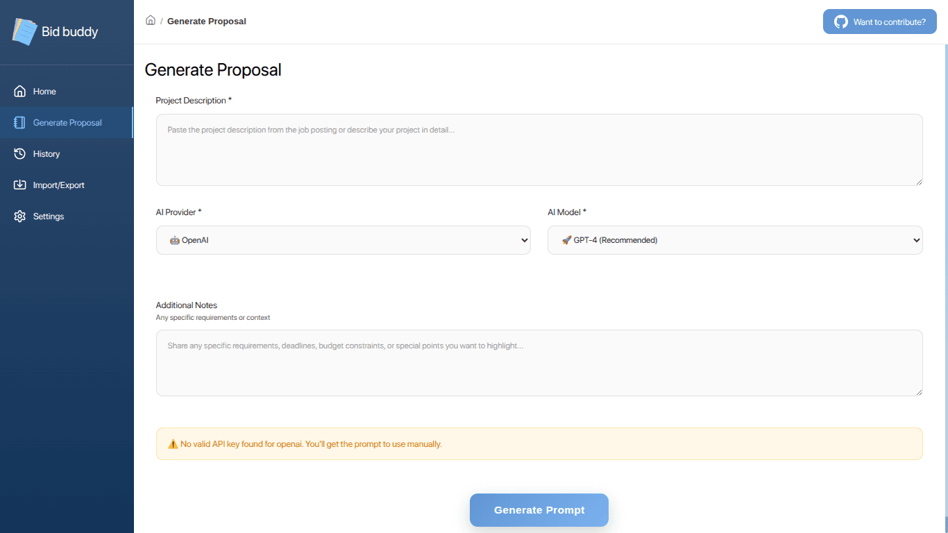 Bid Buddy - AI pruposal writer background